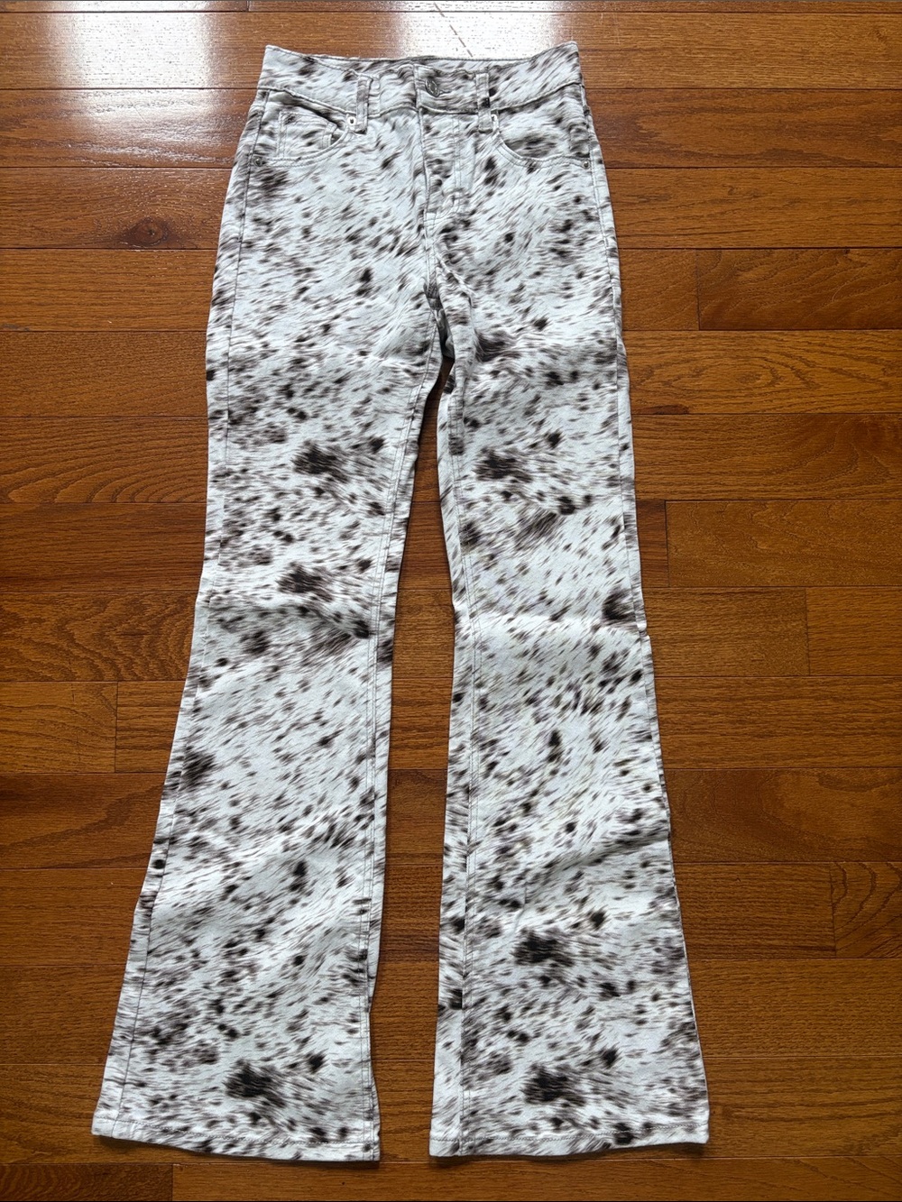 Forever 21 White Jeans with Brown Speckle Flare